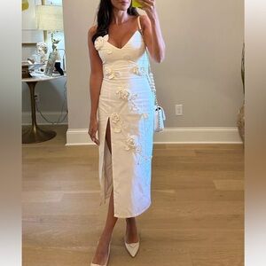 NBD Aiza Midi Dress in Ivory, Small